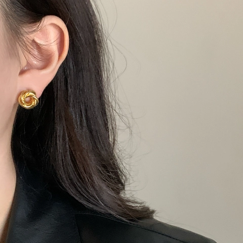 Twisted Knoten Ohrstecker Retro Geometrisch Unregelmäßig Hohlkreis Legierung Mit 925 Sterling Silber Ohrring Stecker Damen