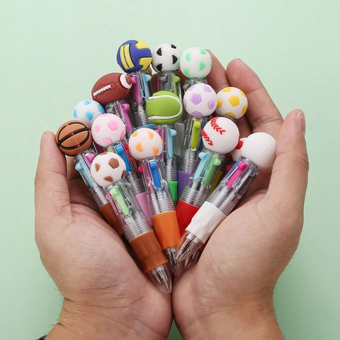 Sports Theme Multi Color Ballpoint Pen Retractable Plastic Cartoon Soccer Topper Creative School Office Stationery