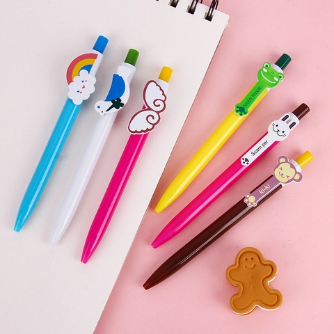 Penna A Sfera Retrattile Cartone Animato Animale Arcobaleno Plastica Cancelleria Scolastica Ufficio
