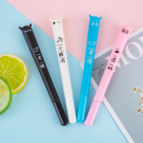 Creative Cartoon Devil Gel Pen Black Ink 0.5mm Nib Cute Silicone Decoration Office School Stationery For Students Writing