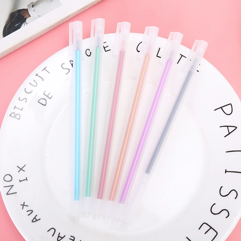 Penne Gel Trasparenti Smerigliate Minimaliste Punta Fine Da 0.5 Penne Inchiostro Colorate Per Studenti Ufficio Scrittura