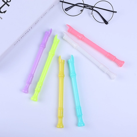 Penna Gel Creativa A Forma Di Flauto Con Fischietto Cancelleria Musicale In Plastica Regalo Per Scuola E Ufficio