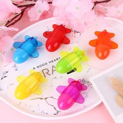 Cartoon Airplane Shaped Telescopic Ballpoint Pen Mini Portable Plastic Pen For Kids Students School Office Stationery Gift