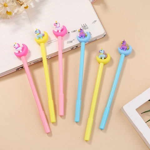 Cartoon Moon Unicorn Gel Pen Smooth Writing Plastic Cute Kawaii Stationery For School Office Gift