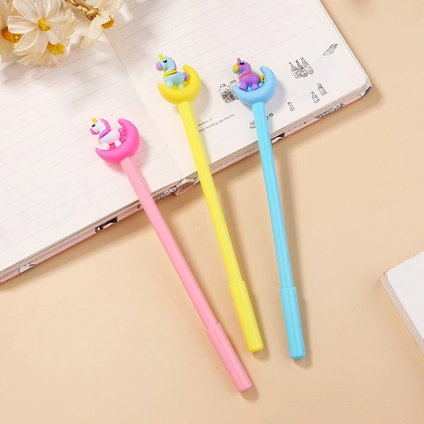 Cartoon Moon Unicorn Gel Pen Smooth Writing Plastic Cute Kawaii Stationery For School Office Gift