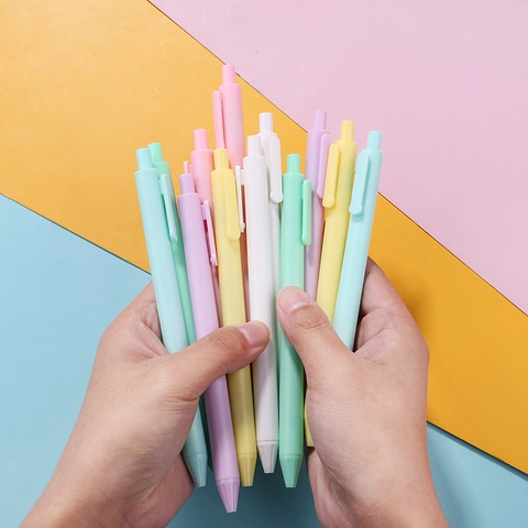 Bolígrafos De Gel Macaron Retráctiles Plástico Minimalista Color Caramelo Papelería Oficina Escuela