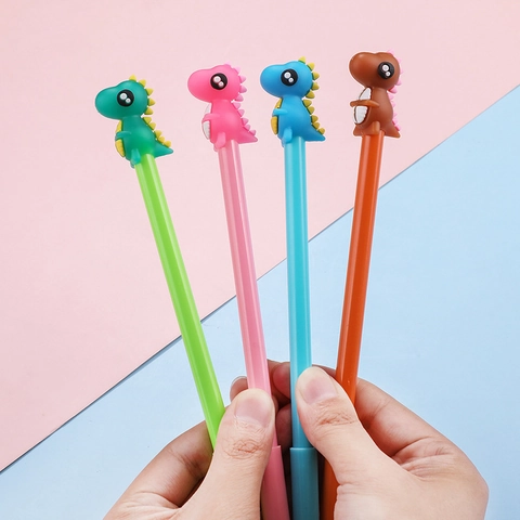 Cute Cartoon Dinosaur Gel Pen Creative Student Stationery 0.5mm Ink Writing Pen For School Office Animal Shape Gift