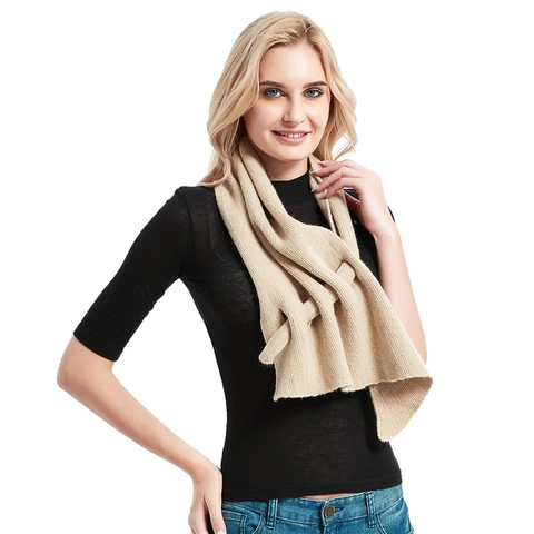 Dames Gebreide Driehoekige Sjaal Zachte Katoenmix Hol Ontwerp Pull Through Wintersjaal Casual Warme Mode Nekwarmer