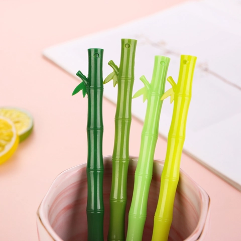 Penna Gel A Forma Di Bambù Creativa Novità Plastica Realistica Inchiostro Nero Scrittura Fluida Ufficio Scuola Cancelleria