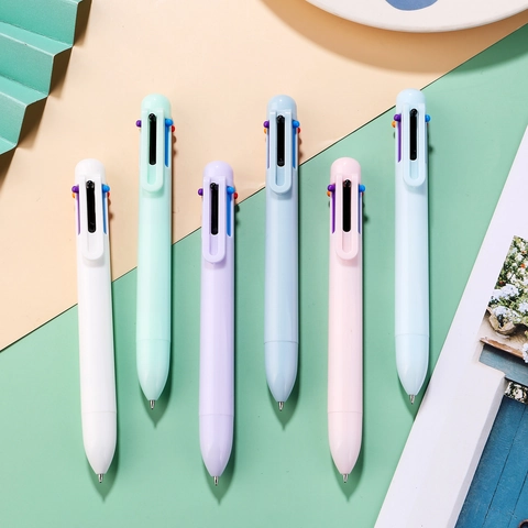 Multi Color Balpen Intrekbaar Macaron Schattig Esthetisch Journaling School Kantoor Schrijfwaren Voor Studenten Meisjes