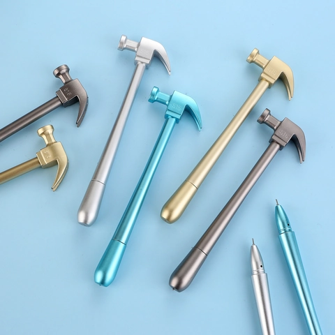 Klauwhamer Gelpen Nieuwigheid Plastic Metallic Afwerking Schrijfwaren Voor Kantoor School Student Cadeau Zwarte Inkt