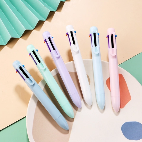Multi Color Balpen Intrekbaar Macaron Schattig Esthetisch Journaling School Kantoor Schrijfwaren Voor Studenten Meisjes