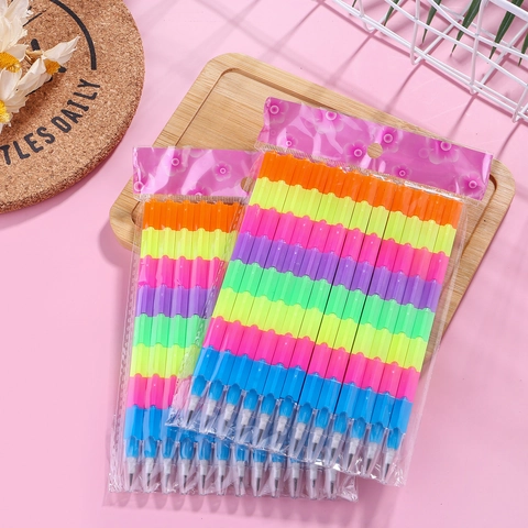 Stackable Pencils Building Block Multi Section Non Sharpening Rainbow Color Graphite Lead School Stationery For Students Kids