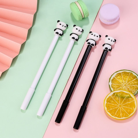 Creative Cartoon Panda Gel Pen 0.5mm Black Ink Cute Animal Writing Pens For Students Office School Supplies Black White