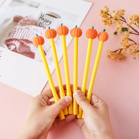 Creatieve Pompoen Gelpen Halloween Cadeau Zwarte Inkt Kantoorbenodigdheden Plastic Siliconen Schattig Bureau School