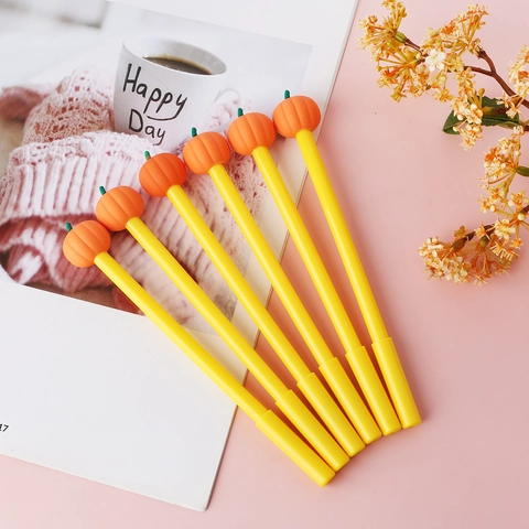 Creatieve Pompoen Gelpen Halloween Cadeau Zwarte Inkt Kantoorbenodigdheden Plastic Siliconen Schattig Bureau School