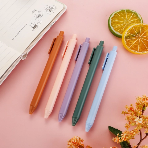 Penna Gel a Scatto Morandi Macaron Inchiostro Nero 0.5mm Penna per Firma Opaca Minimalista per Ufficio Scuola Studenti