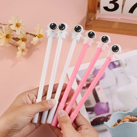 Cute Cartoon Astronaut Gel Ink Pen Plastic Creative Stationery Fine Point Smooth Writing Student Office Gift Kawaii