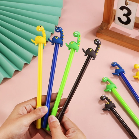 Penne Gel Dinosauro Cartone Animato Plastica Silicone Cancelleria Per Studenti Bambini Regalo Creativo