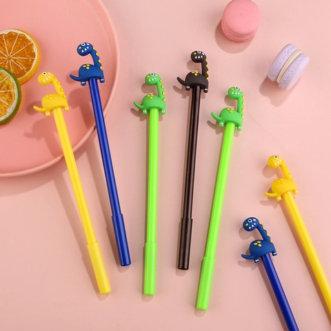 Penne Gel Dinosauro Cartone Animato Plastica Silicone Cancelleria Per Studenti Bambini Regalo Creativo