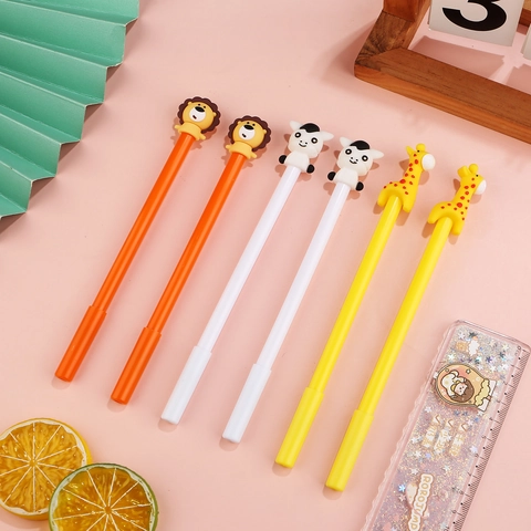 Penne Gel Animali Cartoni Animati Carini Plastica Silicone Scrittura Fluida Cancelleria Scuola Ufficio Per Bambini Studenti Regalo Creativo