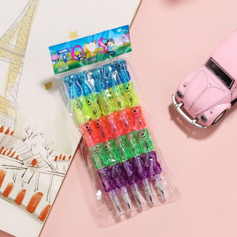 Bär Stapelstifte Ohne Anspitzen Transparent Bunte Kunststoff Abnehmbare Kreative Schreibwaren Für Kinder Studenten