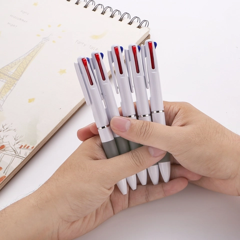 Stylo à Bille Rétractable Multicolore Minimaliste Outil Écriture en Plastique Avec Poignée Souple Pour Bureau École