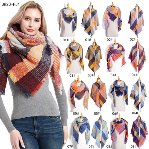 Sciarpa Invernale Calda a Quadri Con Nappe Per Uomo Donna Scialle Quadrato Grande Spesso In Poliestere Acrilico Scaldacollo Geometrico
