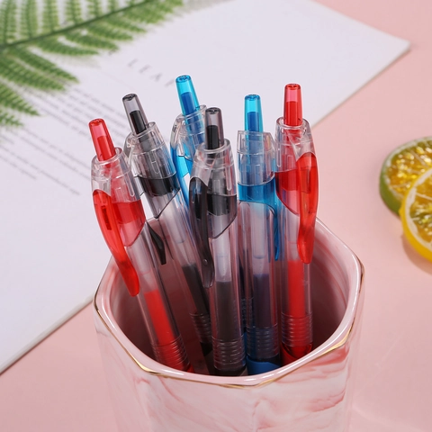 Minimalist Retractable Gel Pen 0.5mm Bullet Nib Smooth Ink Writing Tool For Office School Students Black Blue Red Ink
