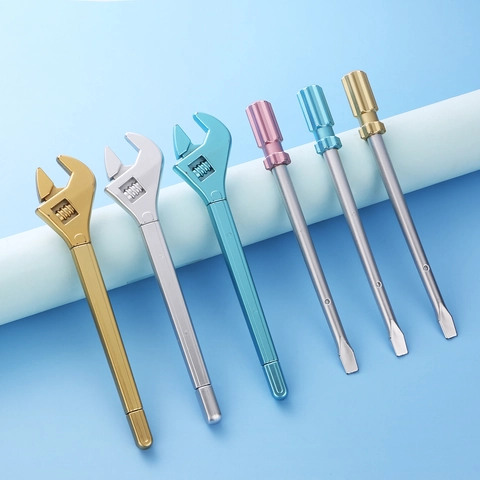 Creatieve Simulatie Gereedschap Gevormde Gelpennen Set Plastic Sleutel Schroevendraaier Gevormde 0.5mm Zwarte Inkt Pennen Voor Kantoor School Student Geschenk Briefpapier