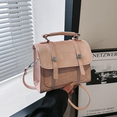 Borsa Quadrata Piccola Da Donna In Pelle PU Borsa A Mano Tracolla Chiusura Magnetica Vintage Versatile