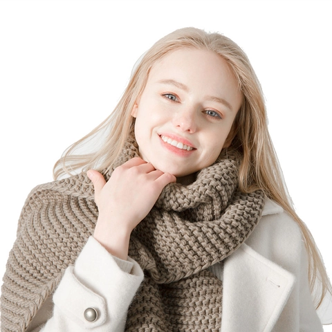Winter Scarf Chunky Knit Thick Warm Solid Color Soft Neck Warmer Casual Fashion Accessory For Men Women