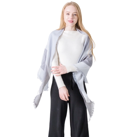 Sciarpa Triangolare A Quadri Donna Imitazione Cashmere Morbido Caldo Scialle Con Frange Avvolgente Autunno Inverno Moda Versatile