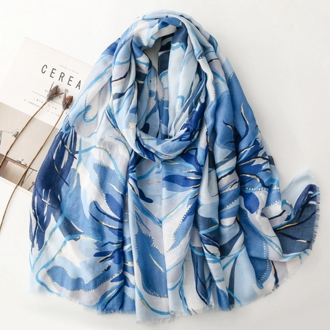 Women Lightweight Satin Scarf Gold Foil Orchid Floral Print Shawl Soft Fringed Travel Wrap Sunscreen Fashion Pashmina