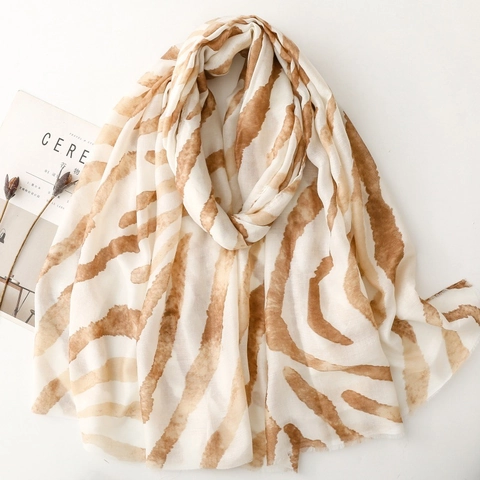 Écharpe Longue En Satin Polyester À Imprimé Zébré Châle Léger Et Doux Pour Protection Solaire Et Voyage Pour Femmes