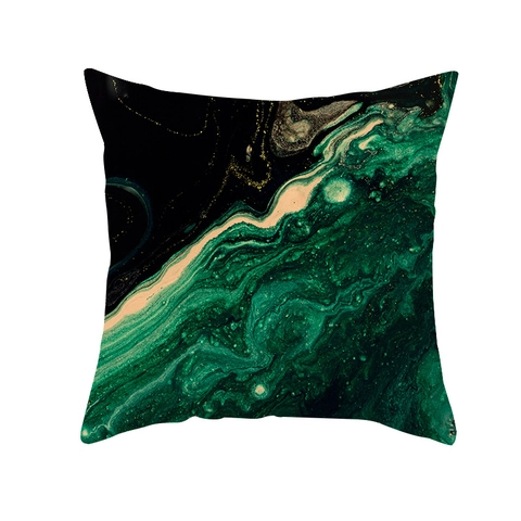 Dekorativer Kissenbezug Pfirsichhaut Samt Abstraktes Marmor Tinte Druck Kissenhülle Luxus Goldfolie Für Sofa Modern