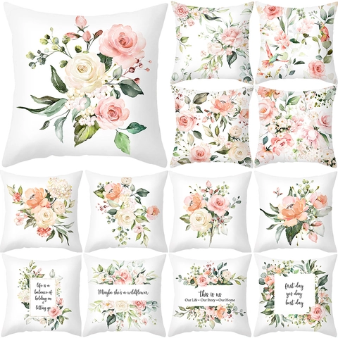 Aquarell Blume Pfirsichhaut Kissenbezug Dekorativer Quadratischer Kissenbezug Für Sofa Wohnzimmer Home Decor Ohne Einsatz