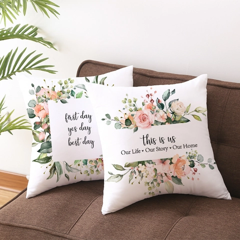 Aquarell Blume Pfirsichhaut Kissenbezug Dekorativer Quadratischer Kissenbezug Für Sofa Wohnzimmer Home Decor Ohne Einsatz