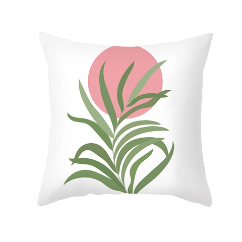 Decorative Pillowcase Peach Skin Fabric Morandi Abstract Botanical Leaf Minimalist Cushion Cover Home Living Room Decor