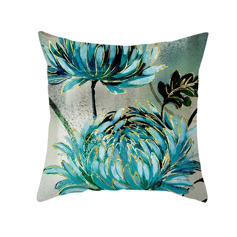 Artistic Peach Skin Cushion Cover Ginkgo Leaf Floral Print Decorative Throw Pillow Case For Home Sofa Living Room Decor 45x45cm