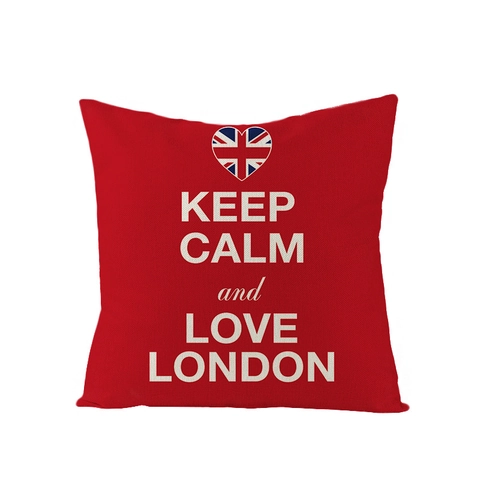Federa per Cuscino con Stampa London in Stile Britannico in Poliestere Decorativa per Divano Soggiorno Camera da Letto