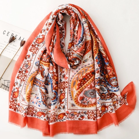 Vintage Ethnisch Paisley Blumen Druck Satin Schal Für Damen Große Weiche Bohemian Stola Mit Fransenkante Für Reisen Alltag Deko