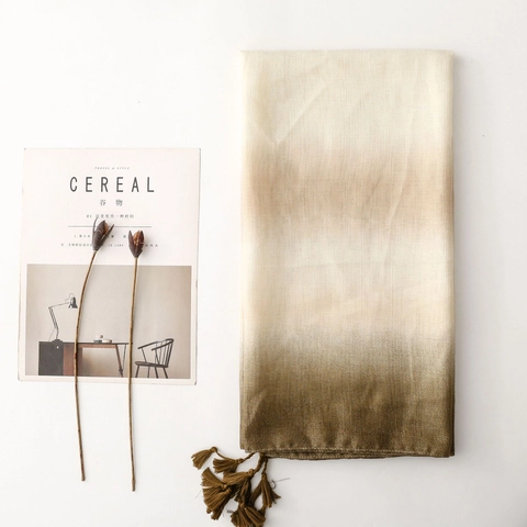 Bufanda Larga Con Degradado Ombre Y Borlas Con Hilo De Lurex Brillante Chal Ligero Para Mujer Elegante