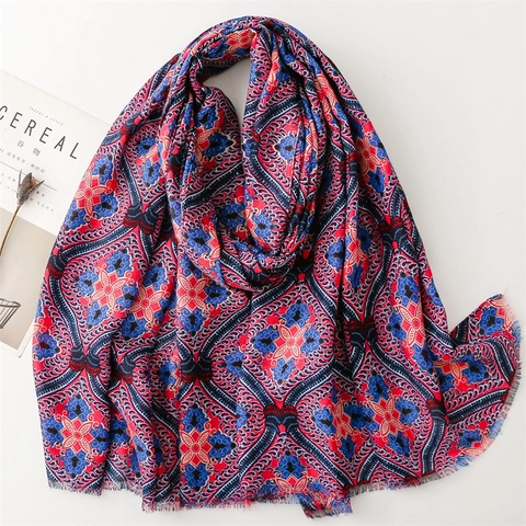Châle Bohème Style Ethnique Avec Motif Mandala Géométrique À Chevrons Polyester Protection Solaire Voyage Femmes