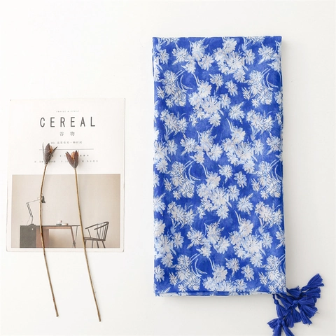 Dames Retro Bloemenprint Sjaal Lichtgewicht Polyester Bali Garen Omslagdoek Met Kwastjes Voor Reizen Strand Zonbescherming Sjaal