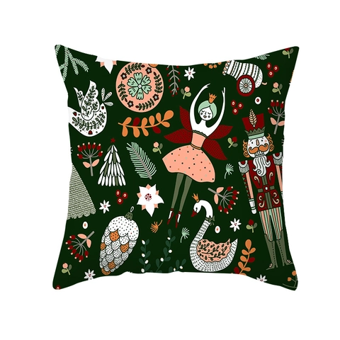 Nussknacker Weihnachten Kissenbezüge Pfirsichhaut Polyester Quadratisch Kissenhülle Festliche Dekoration Für Sofa Wohnzimmer