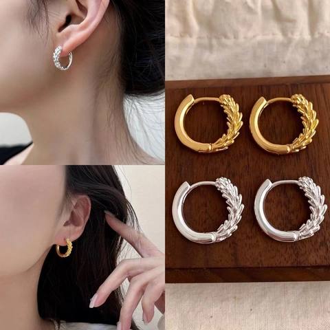 Pendientes De Aro De Espiga De Trigo Chapado En Oro Plata Cobre Minimalista Diseño Único Joyería Para Mujeres Estilo De Oficina Elegante