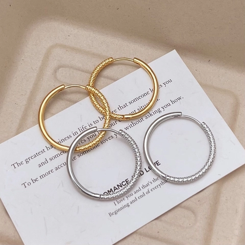 Onregelmatige Geometrische Hoop Oorbellen Frans Retro Minimalistisch Verguld Koper Met 925 Sterling Zilveren Oorsteker
