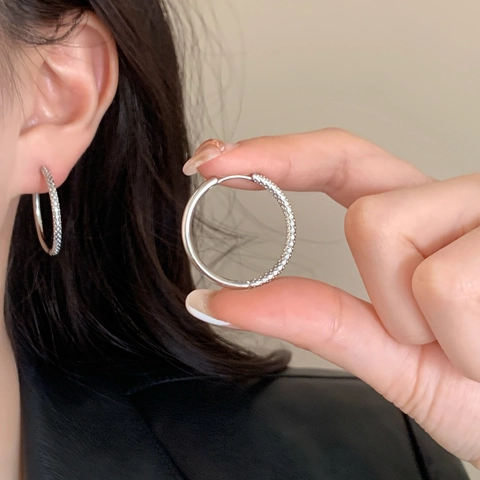 Onregelmatige Geometrische Hoop Oorbellen Frans Retro Minimalistisch Verguld Koper Met 925 Sterling Zilveren Oorsteker