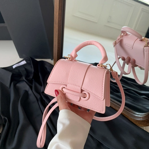 Borsa a Clessidra da Donna con Trama a Litchi Borsa a Tracolla in Pelle PU Minimalista Borsa a Mano di Moda con Hardware Oro